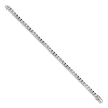 Rhodium Over 14k White Gold Illusion Setting Diamond Bracelet