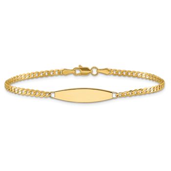 14k Yellow Gold Curb Link ID Bracelet