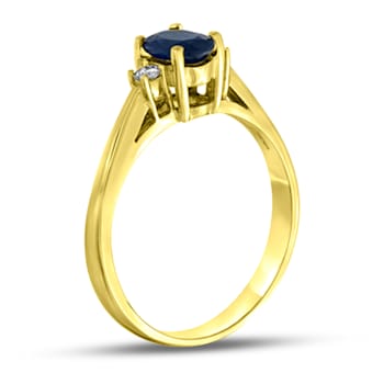 0.45cttw Sapphire and Diamond Ring set in 14k Yellow Gold