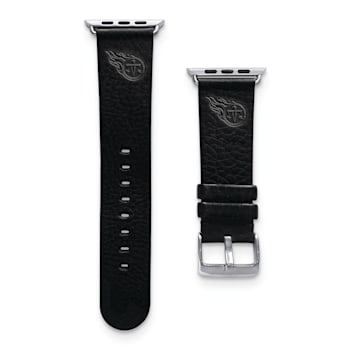 Gametime Tennessee Titans Leather Band fits Apple Watch (42/44mm M/L
Black). Watch not included.