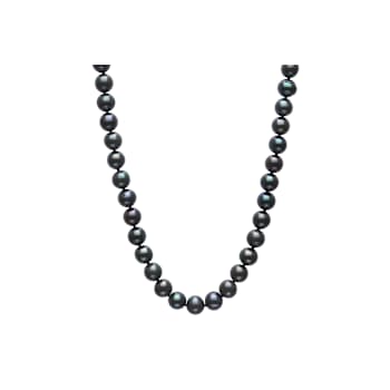 8.5-9.5mm Black Cultured Freshwater Pearl Rhodium Over Sterling Silver
18 Inch Necklace
