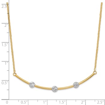 14K Two-tone Diamond-cut Bar Necklace