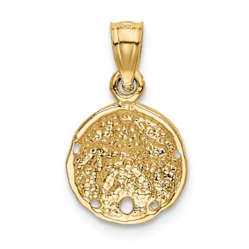 14k Yellow Gold Diamond-Cut and Textured Sand Dollar Pendant