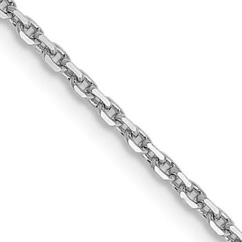 Rhodium Over 14k White Gold 1.4mm Solid Diamond-Cut Round Open Link
Cable 30 Inch Chain
