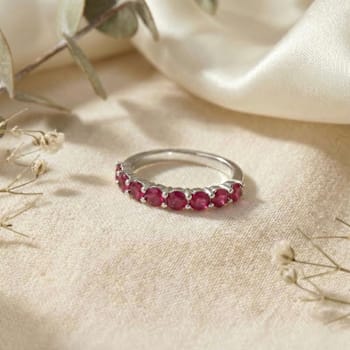 Ruby Stackable Band Ring In Sterling Silver