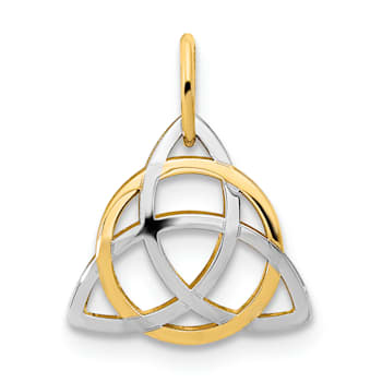 14K Yellow Gold with White Rhodium Polished Celtic Pendant