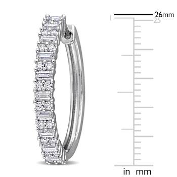 1.75ctw Created Moissanite Hoop Earrings in Sterling Silver