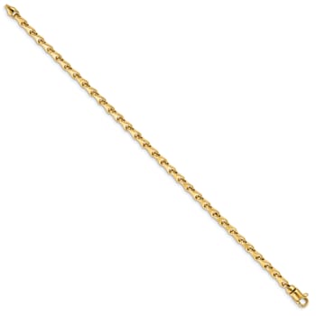 14k Yellow Gold 3.3mm Hand-polished Fancy Link Bracelet