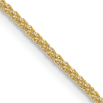 18K Yellow Gold 1mm Solid Diamond-Cut Spiga 16 Inch Chain