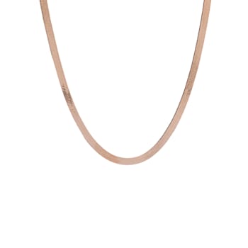 18K Rose Gold Plated Sterling Silver 4.50 mm Flexible Herringbone
18" Necklace