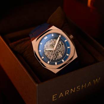 Thomas Earnshaw Discovery Drake Skeleton Blue Dial Blue Stainless Steel
Band Automatic Watch