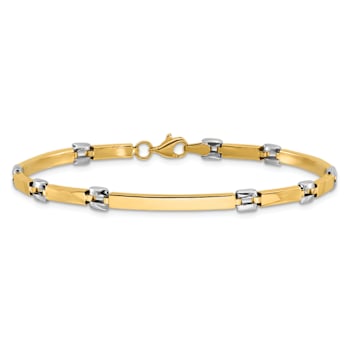 14k Two-tone Gold 4.5mm Polished Fancy Link Bracelet