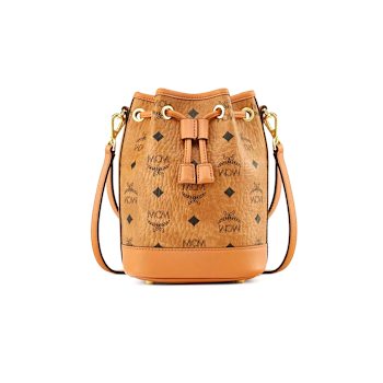 MCM Mini Dessau Drawstring in Cognac Handbag