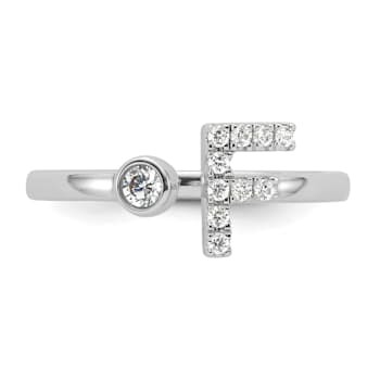 Rhodium Over 14K White Gold Lab Grown Diamond VS/SI GH, Initial F
Adjustable Ring