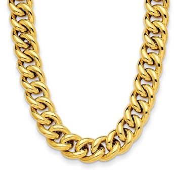 14K Yellow Gold 14.8mm Curb 24-inch Necklace