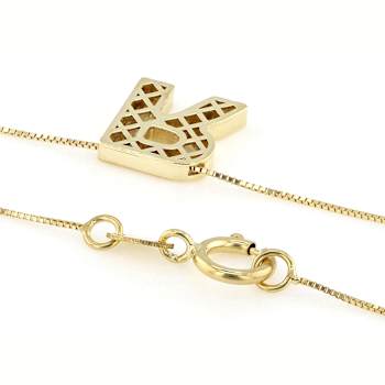 Block Letter R Initial Necklace In 10K Yellow Gold