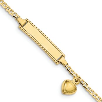 10k Yellow Gold Children's Flat Curb Link ID Bracelet