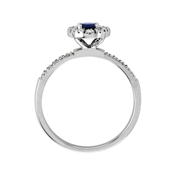 0.60ctw Sapphire and Diamond Ring in 14k White Gold