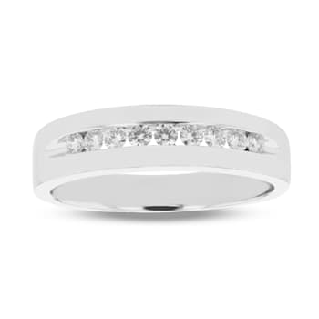 Diamond 14K White Gold Men's Band Ring 0.25ctw