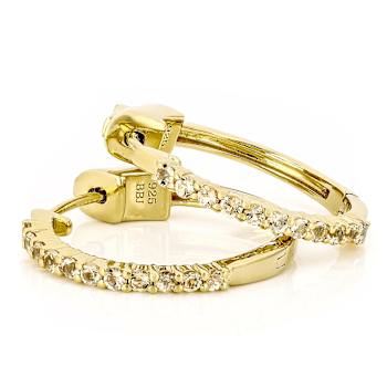 Imperial Topaz Hoop Earrings In 18K Gold Over Sterling Silver