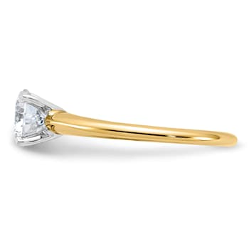 14K Yellow Gold With White Gold Accents 1 ct. D E F Pure Light Round
Moissanite Solitaire Ring