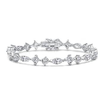 CZ Symmetrical Statement Bracelet In Sterling Silver 10.00ctw