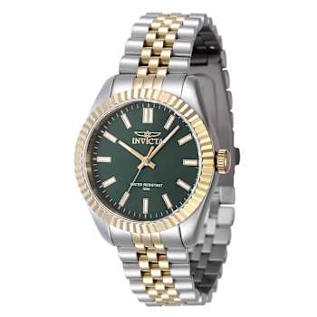 Invicta Specialty 36mm Green Dial Stainless Steel Band Quartz Watch