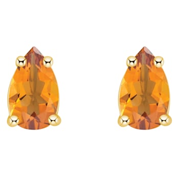 5x3mm Pear Shape Citrine 14k Yellow Gold Stud Earrings