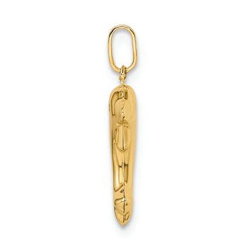 14k Yellow Gold Children's 3D Polished Dolphin Pendant