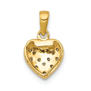 14K Two-tone Gold  Diamond Heart Pendant