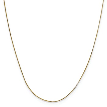 14K Yellow Gold 0.5mm Octagonal Snake Chain Necklace