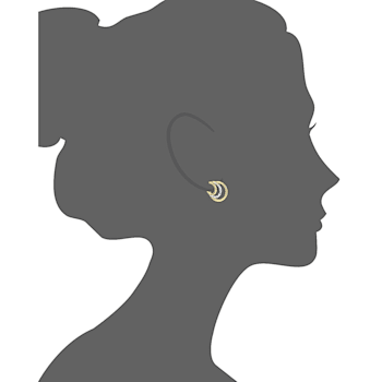 14K Yellow Gold Over Sterling Silver Two-Tone Triple Hoops