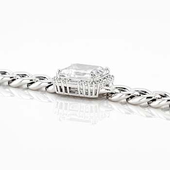 CZ Curb Link Bracelet In Platinum-Enhanced Sterling Silver 10.71ctw