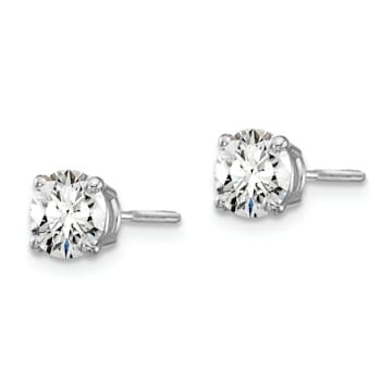 Rhodium Over 14K Gold Lab Grown Diamond 1ct. VS/SI GH+, Screw Back Earrings