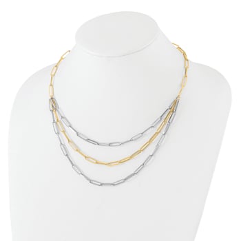 14K Two-tone Polished Fancy Link Necklace