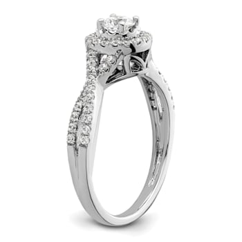 Rhodium Over 10K White Gold Eternal Promise Lab Grown Diamond Halo
Complete Ring 0.554ctw