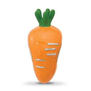 Sterling Silver Enamel Carrot Bead