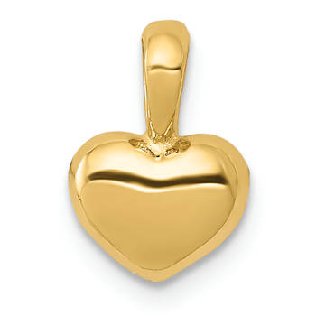 14k Yellow Gold Polished Domed Heart Charm