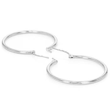 Classic Polished Hoop Earrings In Sterling Silver 1.25"