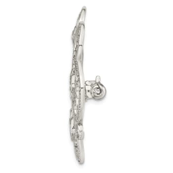 Rhodium Over Sterling Silver Polished Cubic Zirconia Filigree Floral
Vintage Style Pin Brooch