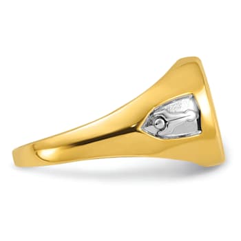 10K Yellow Gold Men's with White Rhodium and Lab Created Sapphire
Masonic Ring