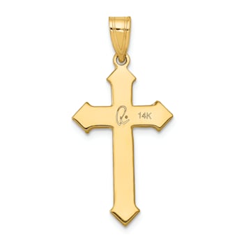 14k Yellow Gold Satin Passion Cross Pendant
