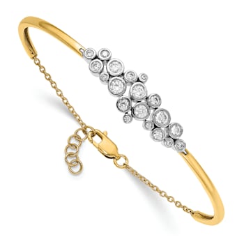 14K Two-Tone Lab Grown Diamond VS/SI GH, Bangle Bracelet 0.997ctw