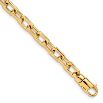 10k Yellow Gold 5mm Hand-polished Fancy Link Bracelet
