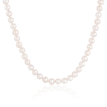 7-8mm White Cultured Freshwater Pearl endless Necklace