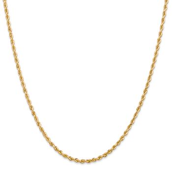14k Yellow Gold 2.75mm Solid Diamond-Cut Quadruple Rope 16 Inch Chain