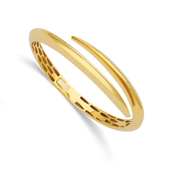 14K Yellow Gold Polished Hinged Cuff Bangle