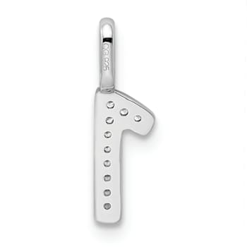 Rhodium Over 14k White Gold Diamond Number 1 Pendant