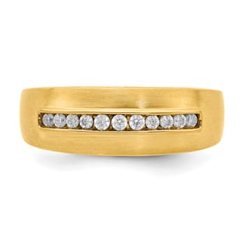 14K Yellow Gold Lab Grown Diamond Men's Band