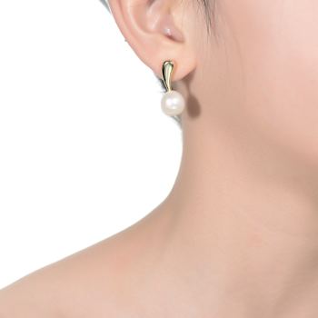 Freshwater Pearl Stud Earrings In 14K Gold Over Sterling Silver